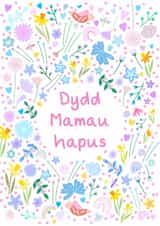 Cute Mother's Day Card - Welsh Language - Flowers created by Paperleaf Studios