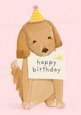 Cute Birthday Card - Puppy - Letter created by Sian Moore Illustration