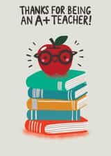 Cute Thank You Card - For Teacher - A+ Teacher created by Corrie Joy Creative