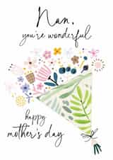 Traditional Mother's Day Card - Nan - Floral Bouquet created by Katie Phythian Design