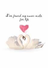 Cute swan love card for your partner created by Shadan Designs