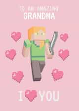 Fun Minecraft-Inspired Mother’s Day Card for Grandma – Pixel Gamer created by Danilo
