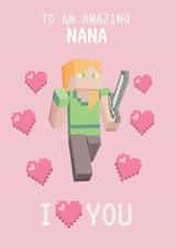 Fun Minecraft-Inspired Mother’s Day Card for Nana – Pixel Gamer created by Danilo