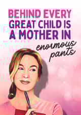 Funny Mother's Day Card - Bridget Jones - A Mother In Enormous Pants created by Mrs Best Paper Co.