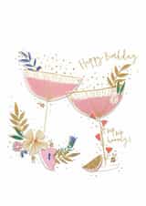 Classic Birthday Card - For Her - Glasses created by Great British Card Company