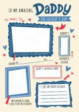 Classic Father's Day Card - For Daddy - From Kids created by Dalia Clark Design