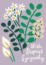 Pretty Sympathy Card - Contemporary Florals created by @AimeeStevens.Design