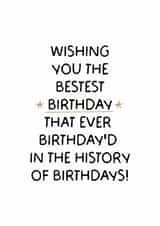 Classic Birthday Card - Best Birthday Ever created by Puns and Needles