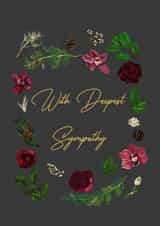 Traditional sympathy card for a friend or loved one - flower wreath created by laux_th