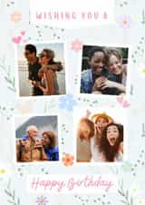Personalised Birthday Photo Card created by @HurrayHaus - Pretty Birthday Card - Floral Photo Card