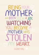 Classic Mother's Day Card - For Daughter - Stolen My Heart created by Laurent Collective