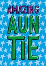 Fun Birthday Card - For Auntie - Stars created by TeePee Creations