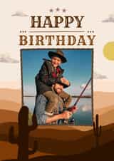 Personalised Birthday Photo Card created by @hollielonglanddesigns - Fun Birthday Card - For Dad - Western
