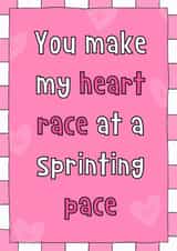 Fun Anniversary/Valentine's Day Card - You Make My Heart Race - Running created by Lisa Wardle