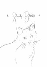 Minimal cat card created by Jade Deere