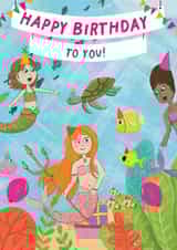 Cute Birthday Card - For Her - Mermaids created by Rebecca Grantham