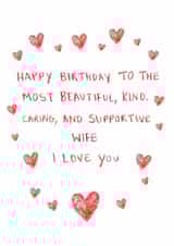 Heartfelt Birthday Card - For Wife - Hearts created by HCD Illustration