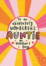 Cute Mother's Day Card - Wonderful Auntie created by Arrow Gift Co