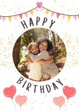 Personalised Birthday Photo Card created by @hollielonglanddesigns - Classic Birthday Card - For Her - Balloons