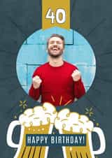 Personalised Birthday Photo Card created by @hollielonglanddesigns - Classic 40th Birthday Card - For Him - Beers