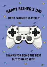 Cute Father's Day Card - Player Two - Gaming created by @Laura Lonsdale Designs