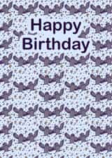 Quirky pair of dancing pothos birds - pattern - birthday card created by Weird Is The Best