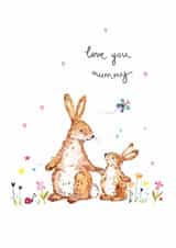 Cute Bunnies Card For Mummy - Love You Mummy created by Louise Mulgrew