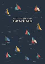 Classic Father's Day Card - For Grandad - Illustrated Boats created by Rebecca Prinn