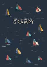 Classic Father's Day Card - For Grampy - Illustrated Boats created by Rebecca Prinn