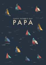 Classic Father's Day Card - For Papa - Illustrated Boats created by Rebecca Prinn