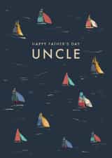 Classic Father's Day Card - For Uncle - Illustrated Boats created by Rebecca Prinn