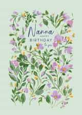 Classic Birthday Card - For Nanna - Painted Trailing Flowers created by Rebecca Prinn