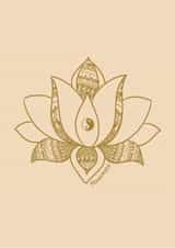 Namaste Lotus Flower Card – Yoga, Meditation & Zen - thinking of you, friendship created by Esther Denton