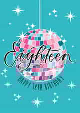 Pretty Birthday Card - 18th - Disco Ball created by The Amyverse