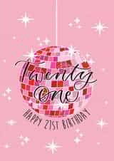 Pretty Birthday Card - 21st - Disco Ball created by The Amyverse