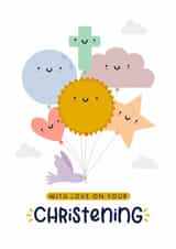 Cute Christening Card - Christening Balloons - Baptism created by Joanne Hawker