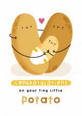 Cute New Baby Card - Tiny Potato - Heart created by Joanne Hawker