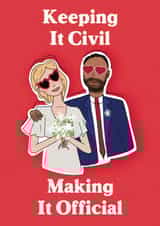 Cute Civil Partnership Wedding Card for Couple - Keeping it Civil. created by Bower