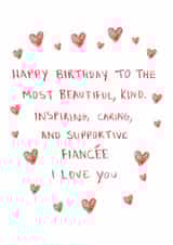 Heartfelt Birthday Card - For Fiancée - I Love You created by HCD Illustration