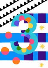 Bold 3rd Birthday Card - Stars - Colourful created by Lizzie Chancellor