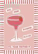 Pink Cocktail Birthday Card- Fun and Cute - Girly Drink Card For Her created by Rachel Jones