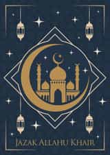 Jazak Allahu Khair Card – May Allah Reward You – Elegant Islamic Design created by Dottie Mottie
