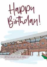 Fun Birthday Card - Aston Villa - Villa Park created by Moo & Snip
