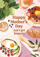 Pretty Mother's Day Card - Let's Get Brunch! - Pancakes created by Anna Cheng Design & Print