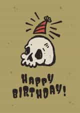 Cute Skull Goth Birthday Card For Friends - Happy Birthday! created by Lavinia Roth