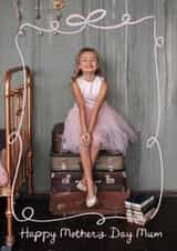 Personalised Mothers Day Photo Card created by Jenna Holcomb - Pretty Mother’s Day Card - Pink Bow Frame