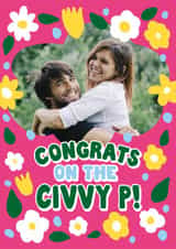 Personalised Wedding Photo Card created by Woah there Pickle - Pretty Congratulations Card - Civil Partnership
