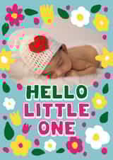 Personalised New Baby Photo Card created by Woah there Pickle - Pretty New Baby Card - Hello Little One