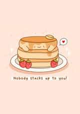 Cute Anniversary/Valentine's Day Card - Pancakes - Pancake Pun created by Rosalie Perl