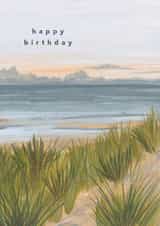 Classic Birthday Card - Beach Landscape created by Joy Jen Studio